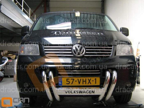 Хром накладки в решітку бампера Volkswagen T5 Transporter 2003-2009 (нержавіюча сталь) 2шт. артикул 954