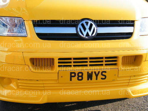 Хром накладка на решітку радіатора Volkswagen T5 Transporter 2003-2009 (нержавіюча сталь) 2шт. артикул 1034