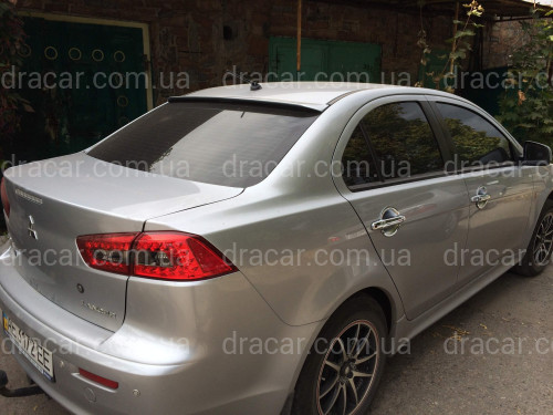 Козирок на скло Mitsubishi Lancer X 2007-2015 ABS пластик під фарбування артикул 84