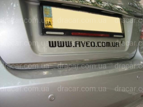 Хром накладка нижньої кромки багажника Chevrolet Aveo T250 2006-2012 (нержавіюча сталь) артикул 706