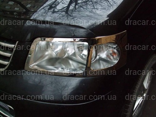 Хром накладки на фари Volkswagen T5 2004 (нержавіюча сталь) артикул 951